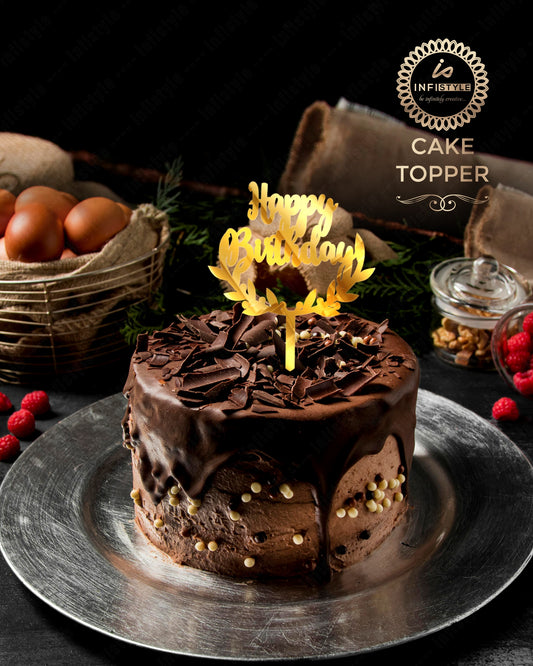 Birthday Cake Toppers Gold Acrylic