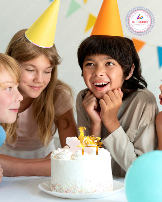 Happy Birthday Acrylic Golden Cake Toppers