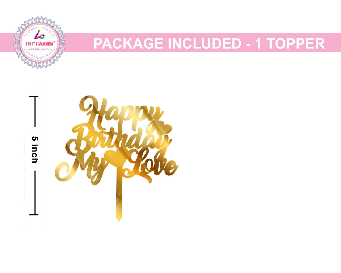Happy Birthday My Love Acrylic Cake Toppers