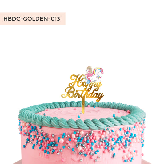Cutipie Unicorn Cake Topper Gold Acrylic