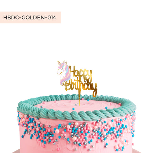 Birthday Cake Toppers Unicorn Gold Acrylic