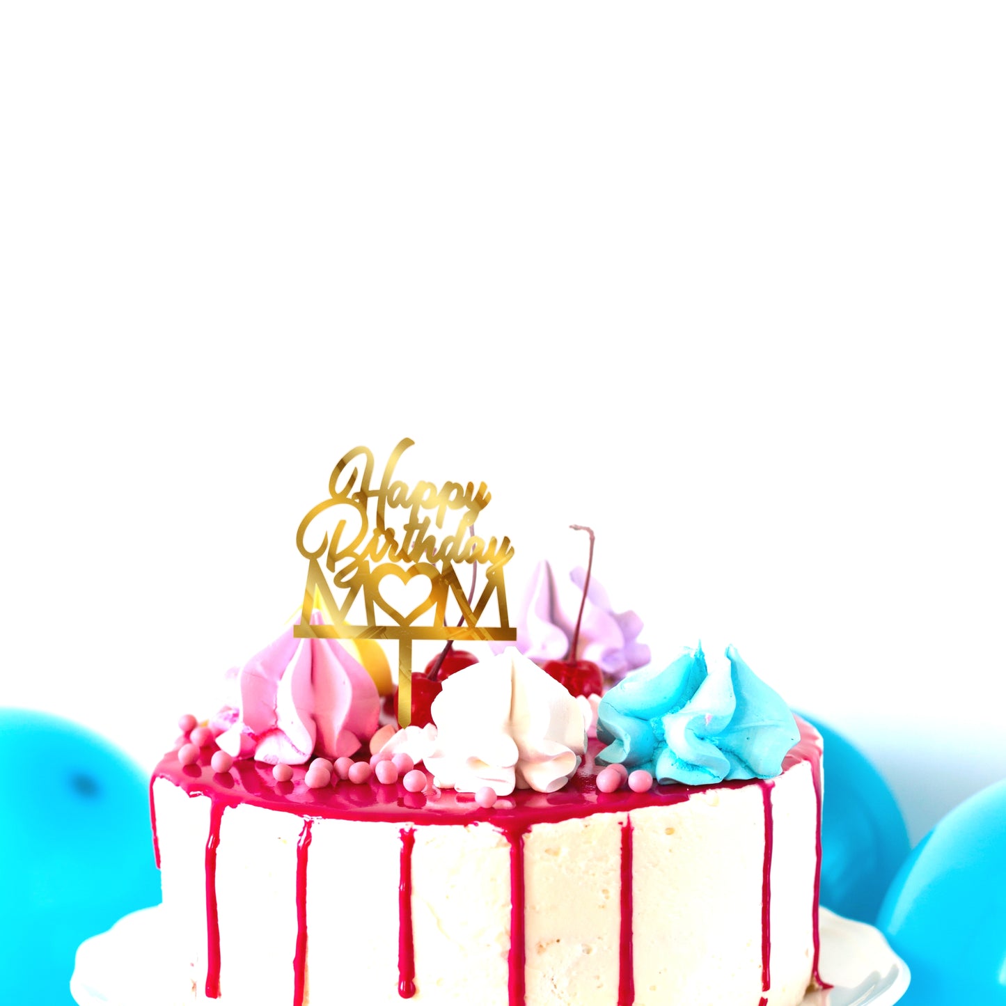 Happy Birthday Mom Acrylic Cake Toppers