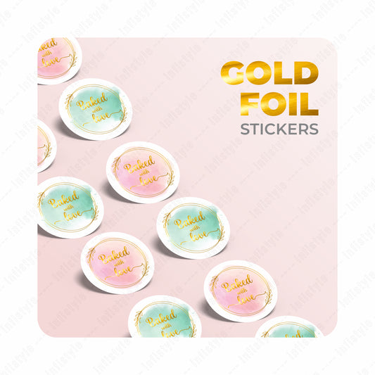 Baked With Love Gold Stickers