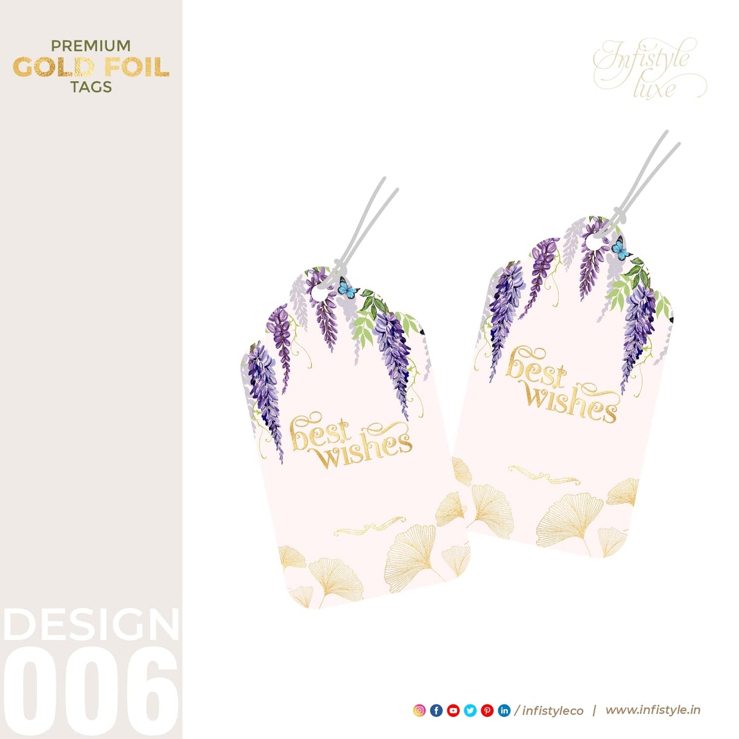 Best Wishes Tags Gold Foil Tags