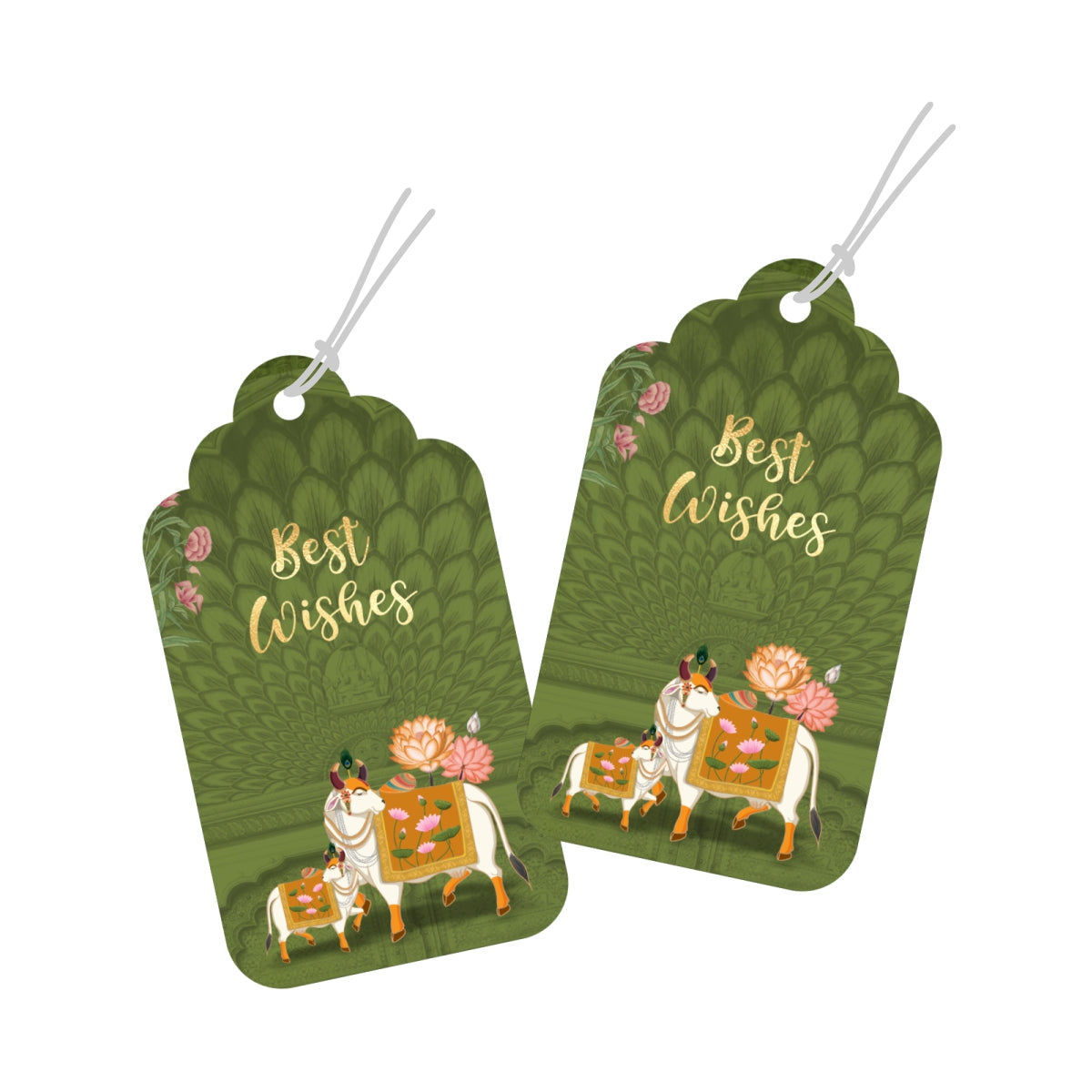 Pichwai Gift Tags Best Wishes Tags