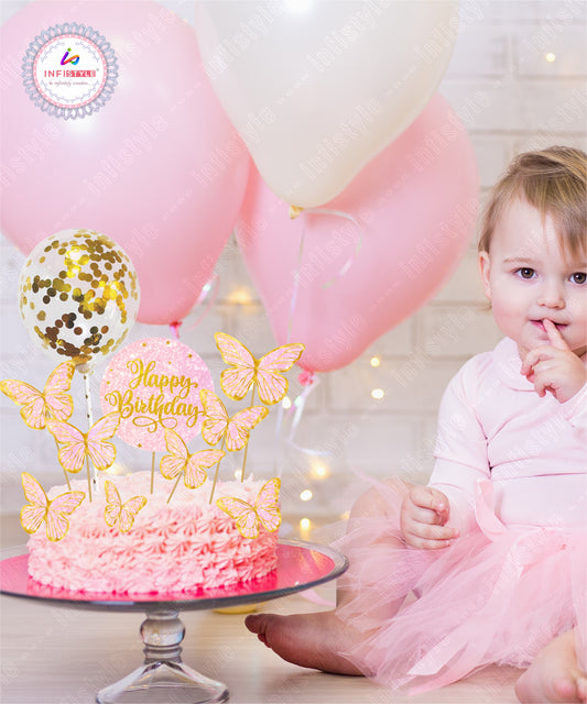 Butterfly Cake Topper Set for Birthday