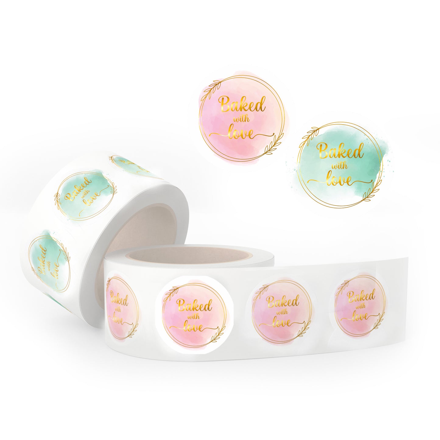 Baked With Love Gold Stickers