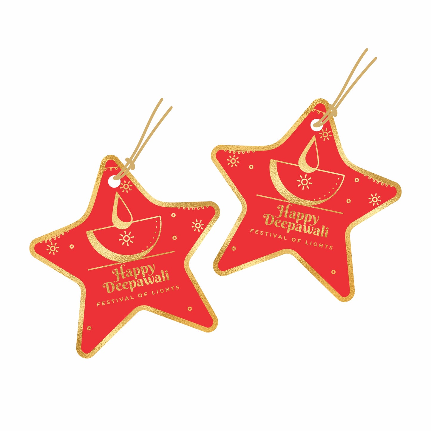Happy Deepawali Star Shape Gift Tags