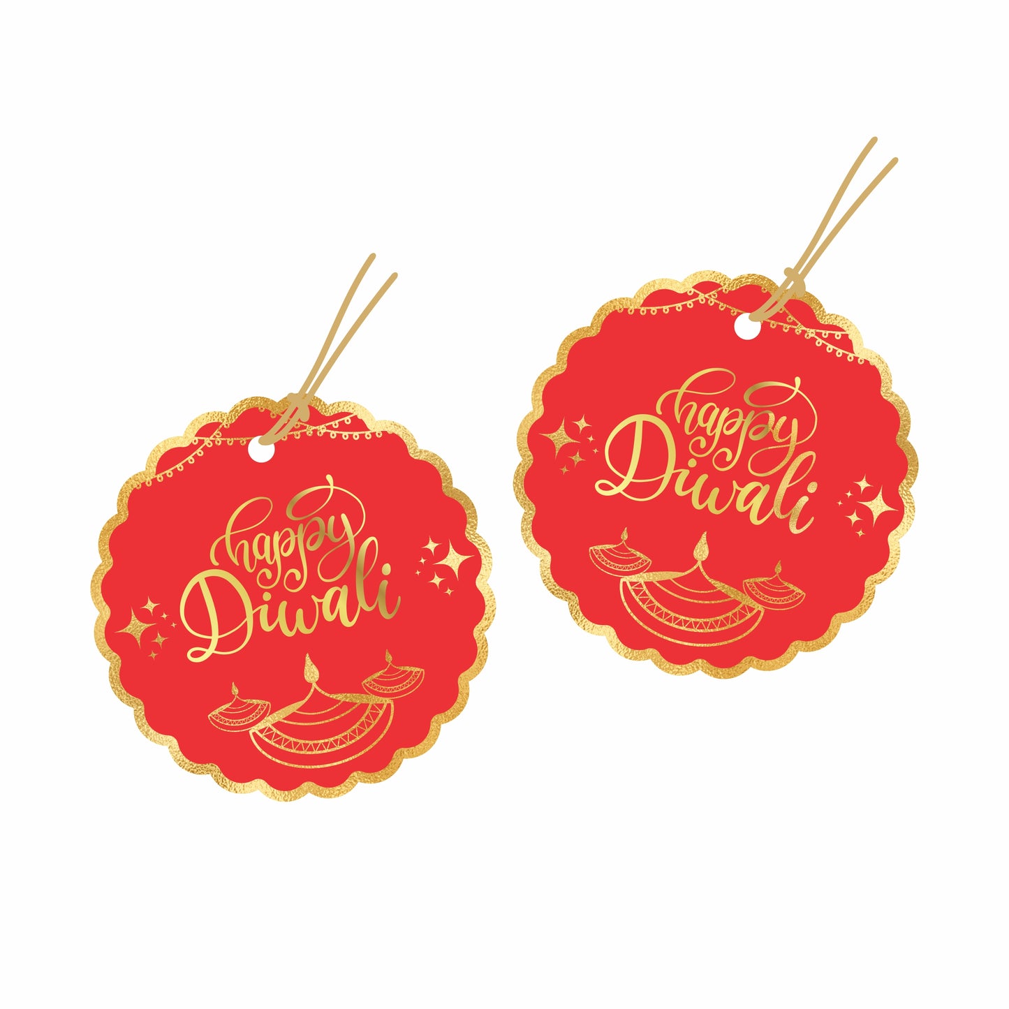 Happy Diwali Gift Tags Gold Foil Diwali Tags