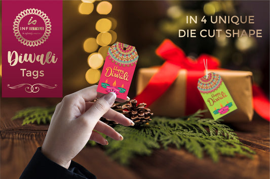 Happy Diwali Die Cut Shape 4 Gift Tags