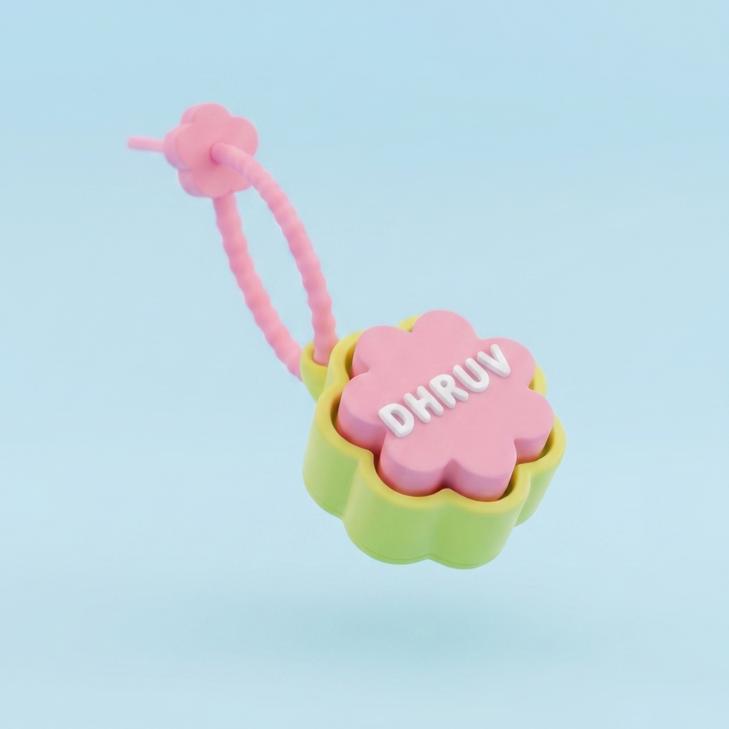 Personalized Flower Clicker Name Keychain