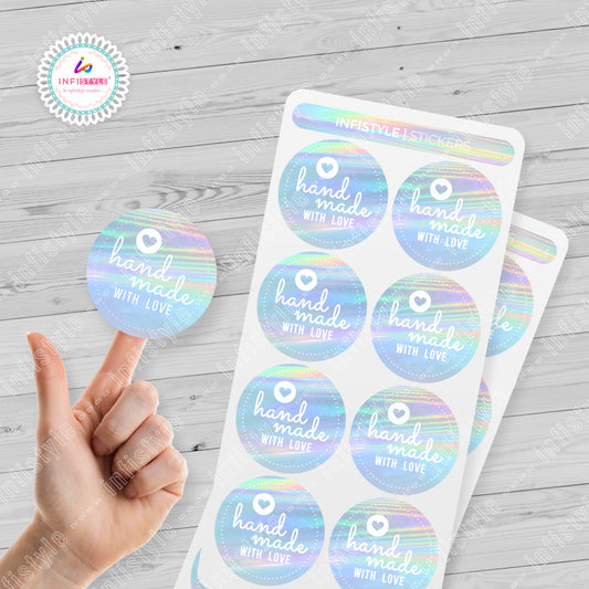 Rainbow Holographic Handmade Stickers