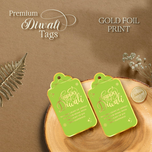 Diwali Tags Happy Diwali Gold Foil Gift Tags