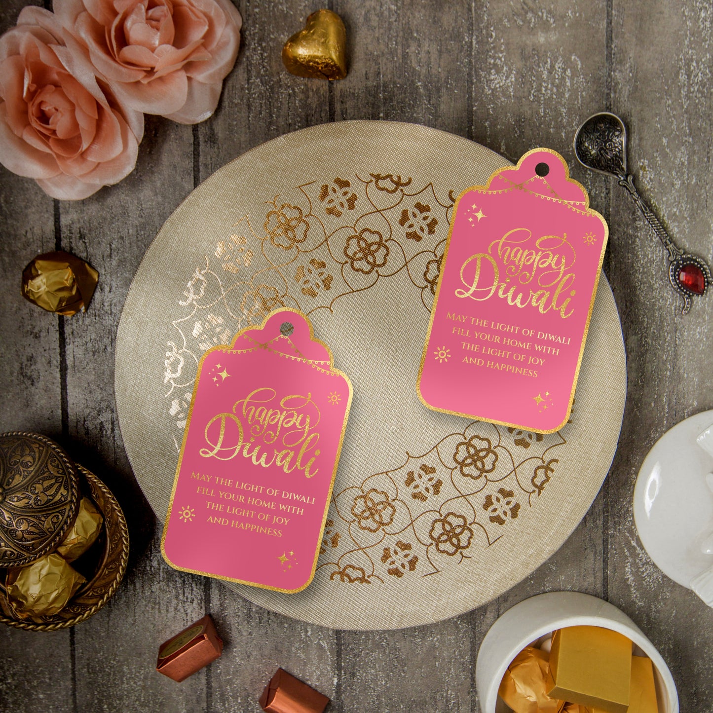 Happy Diwali Gold Foil Gift Tags