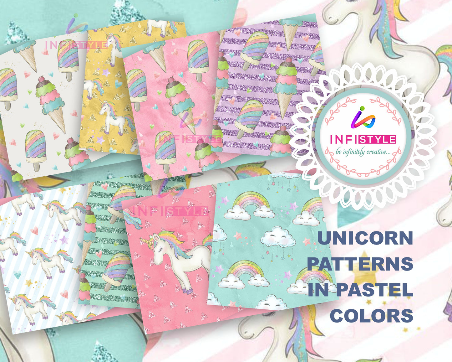 Unicorn Design Paper Sheets 250 GSM