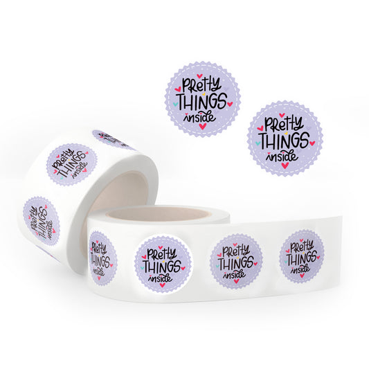 Pretty Things Inside Stickers Round Label