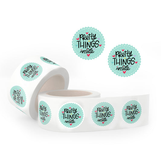 Pretty Things Inside Round Sticker Labels
