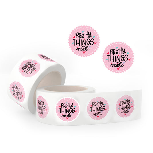 Pretty Things Inside Round Sticker Labels