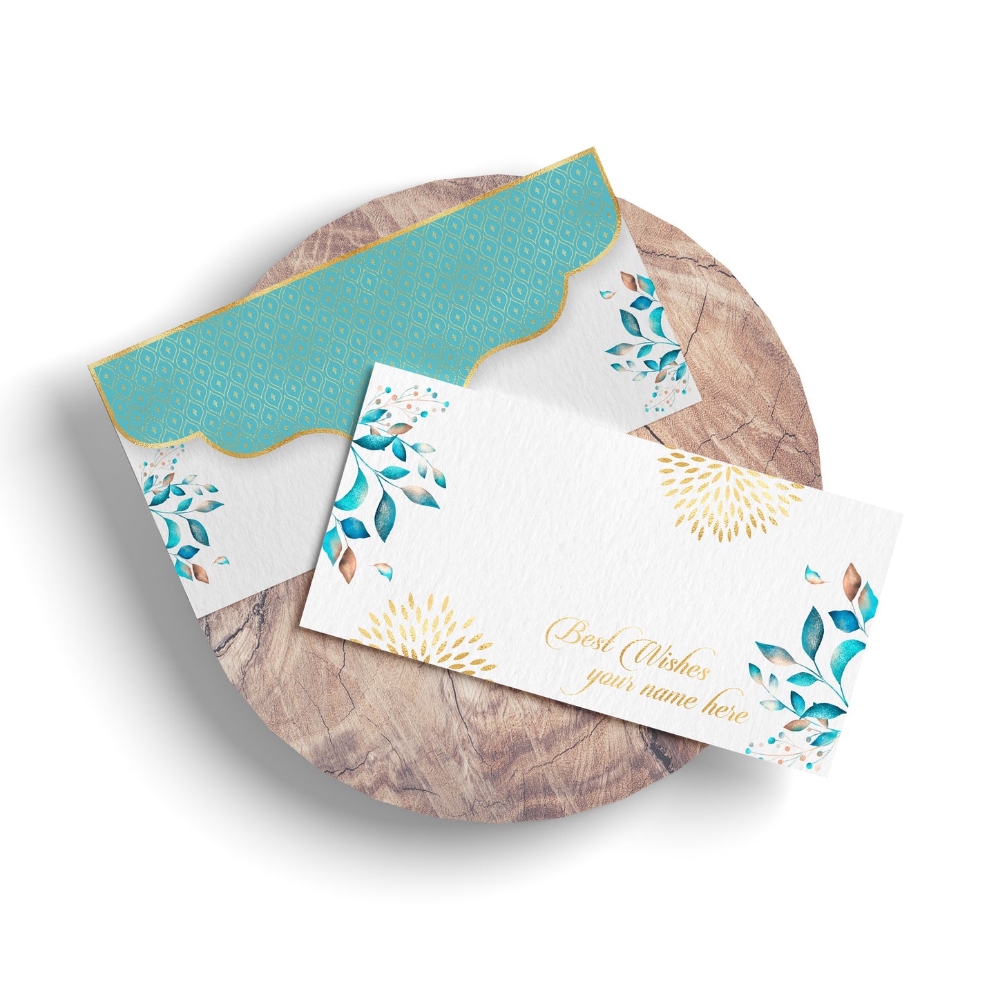 White Blue Floral Shagun Envelope