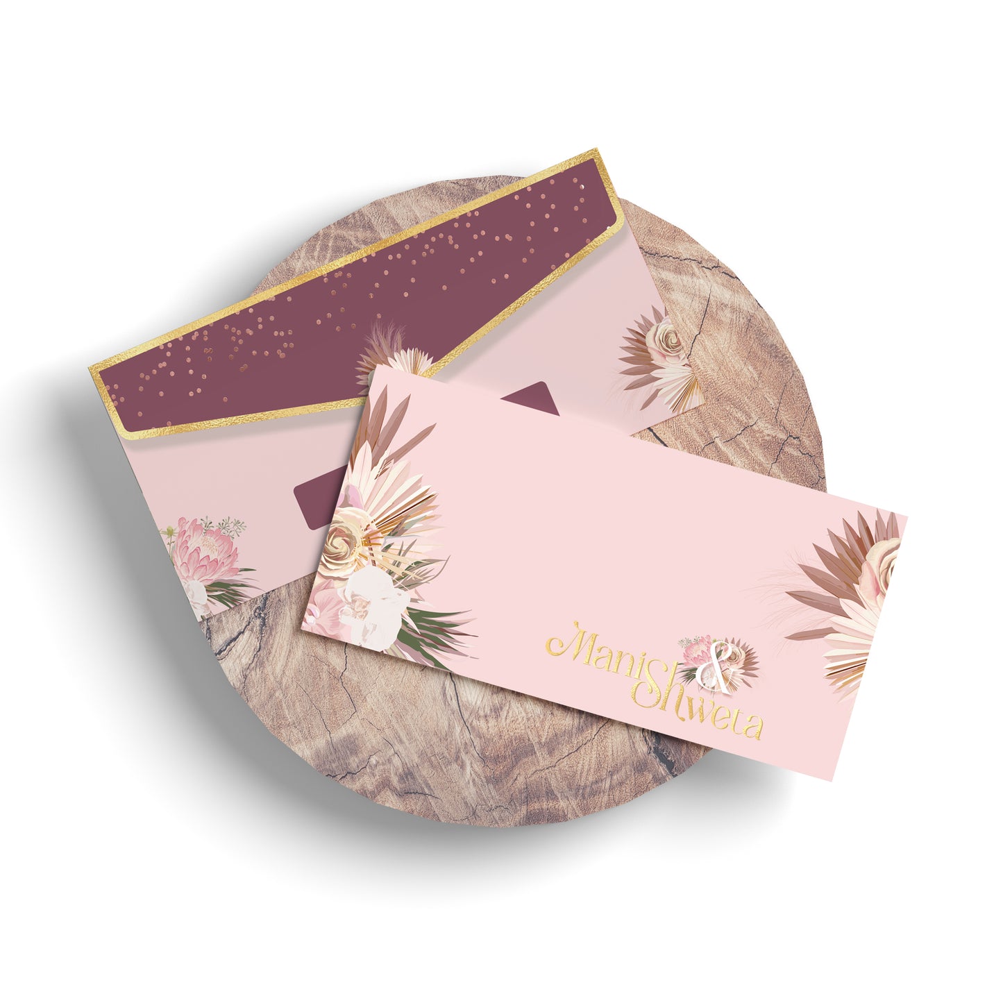 Pink Floral Shagun Envelope