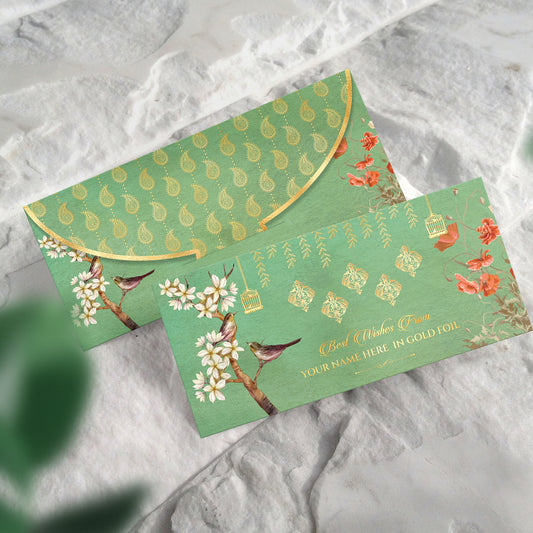 Gold Foil Floral Shagun Envelope
