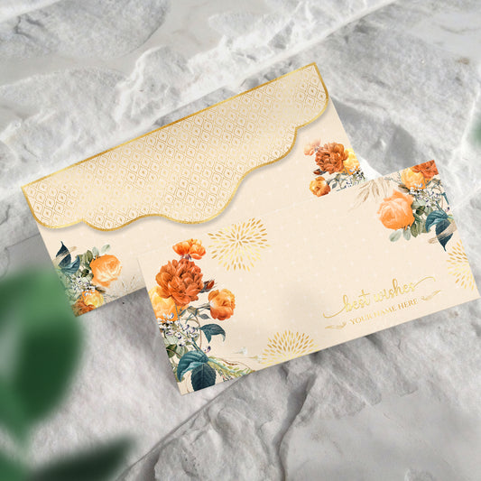 Beige Floral Best Wishes Shagun Envelope