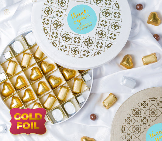 Gold Foil 1x1 inch Thank You Stickers