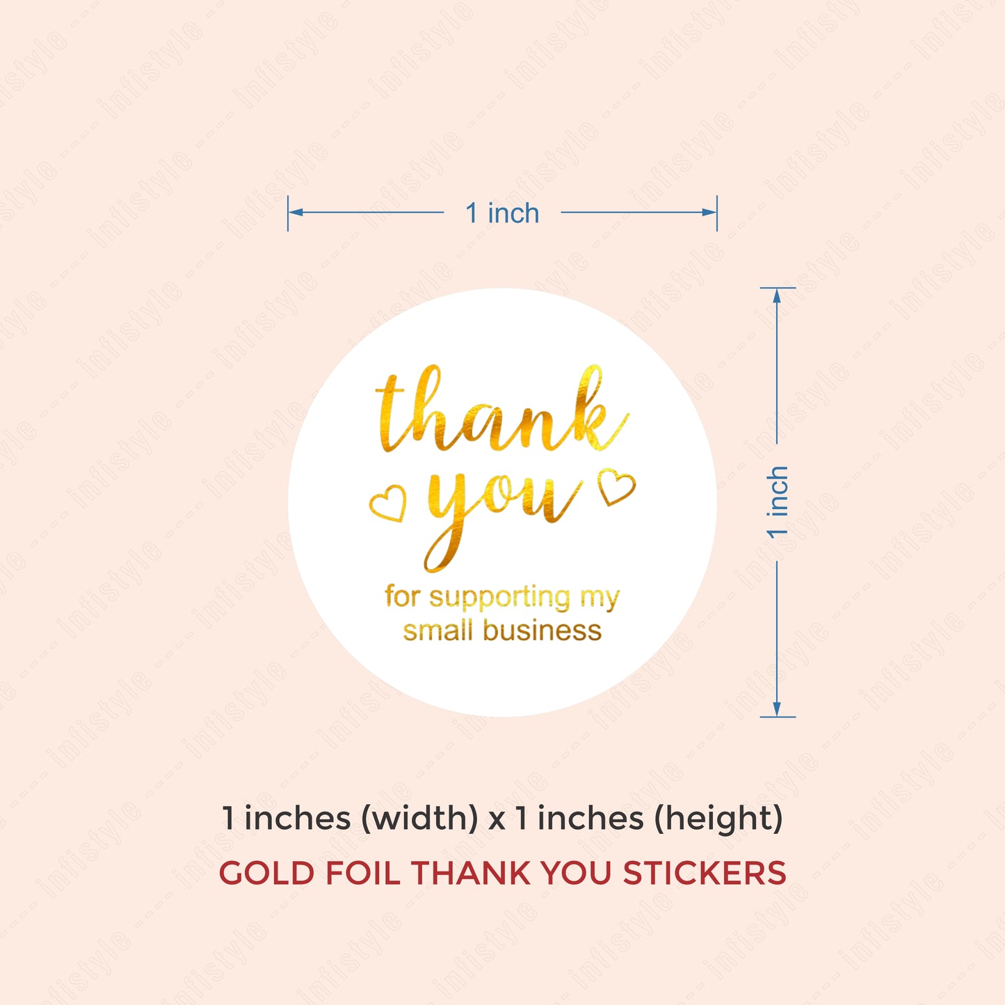 Thank You Stickers Gold Foil Small Business