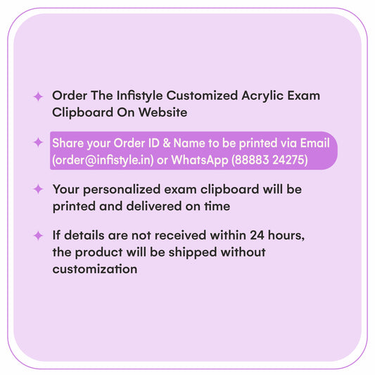 Customized Acrylic Exam Clipboard With Name (10 × 14 Inch)