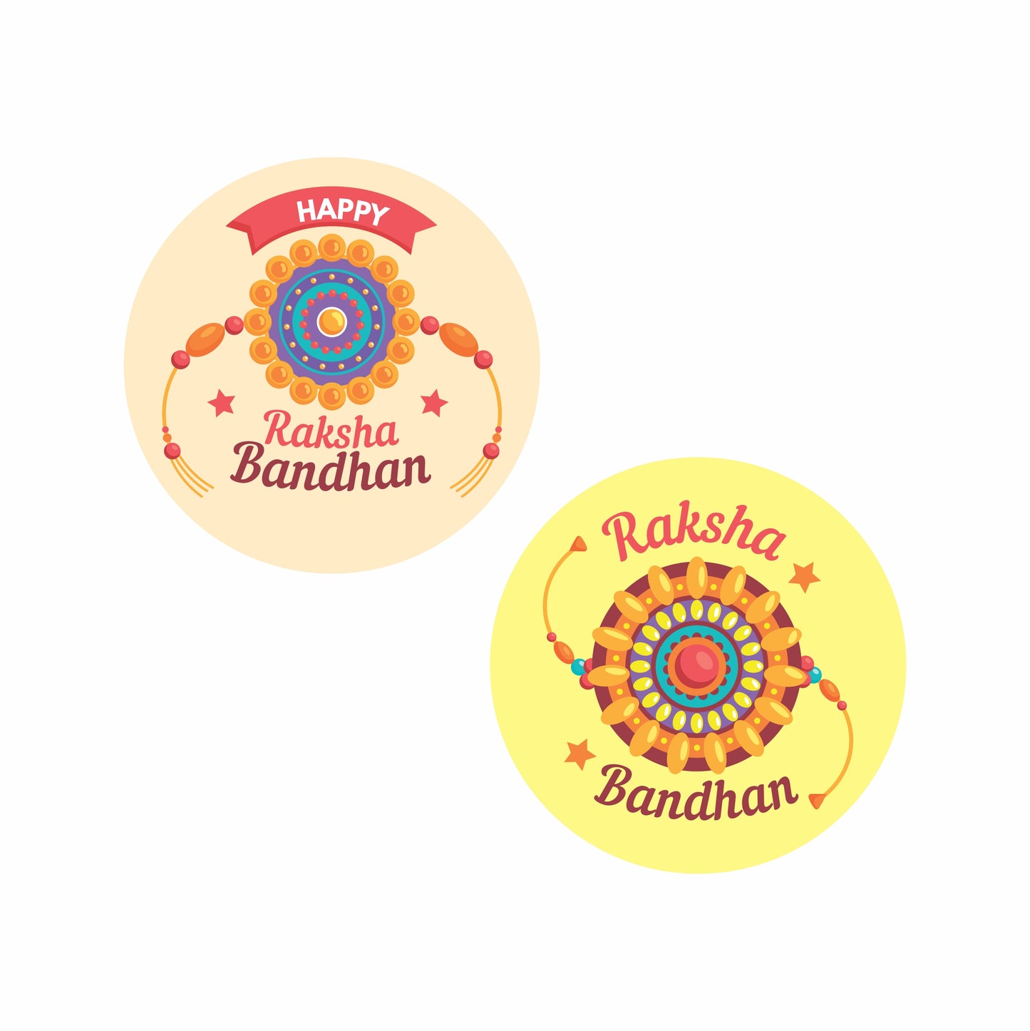 Raksha Bandhan Stickers | Ornamental Rakhi Vector
