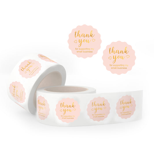 Gold Foil Thank You Stickers Small Business