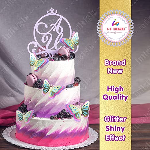 Infistyle Butterfly Cake Toppers Happy Birthday Cake Toppers Butterfly Multicolor Butterfly Topper 25 QTY