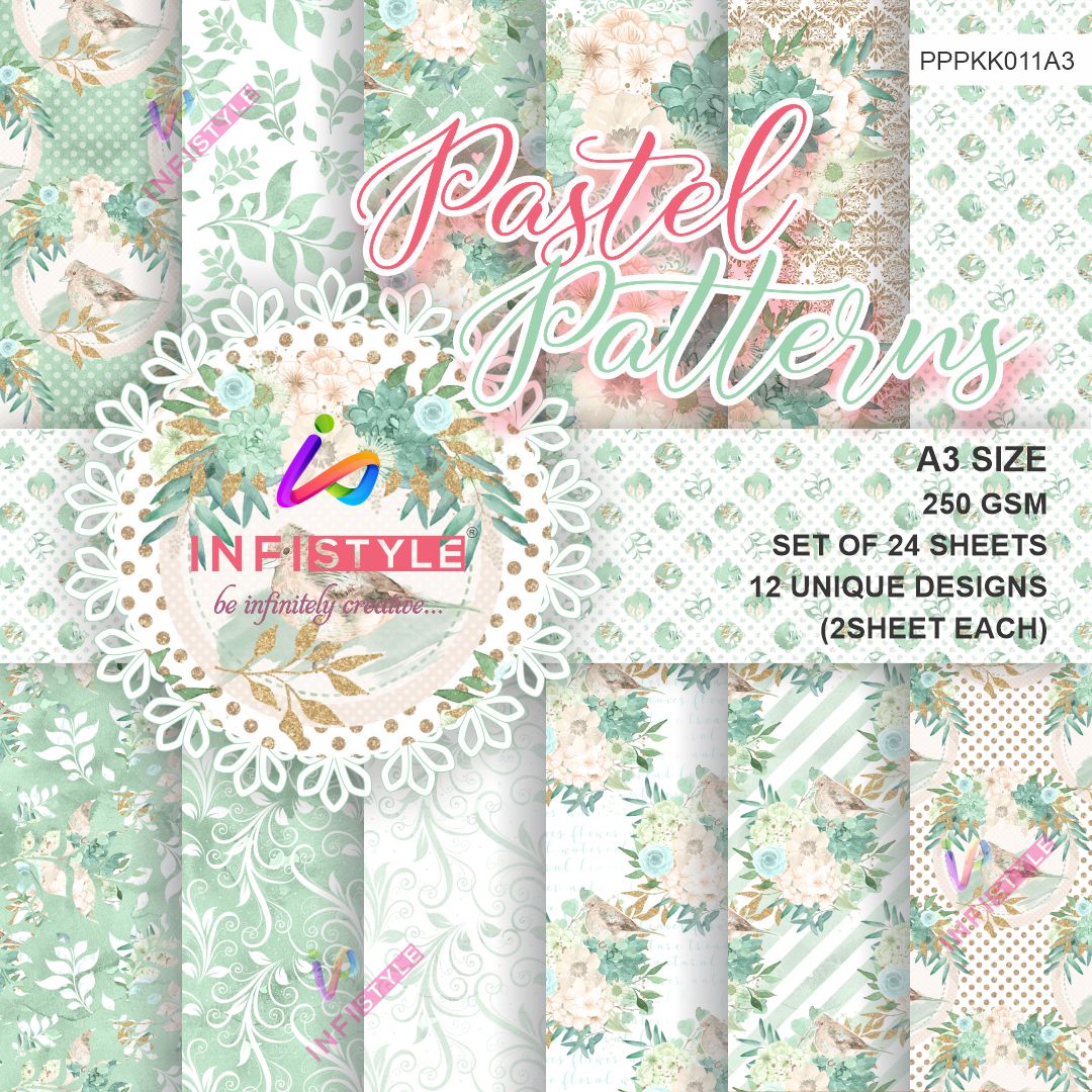 Pastel Paper Pattern Pack of 24 Sheet
