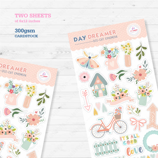 Dreamer Scrapbook Die Cut Elements Sheet 2 Elements Sheet Embellishment Tag 300 GSM Sheets 6x12 inches