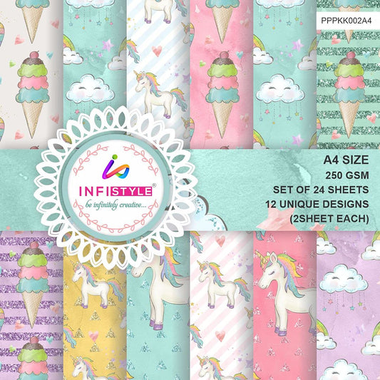 Unicorn Design Paper Sheets 250 GSM