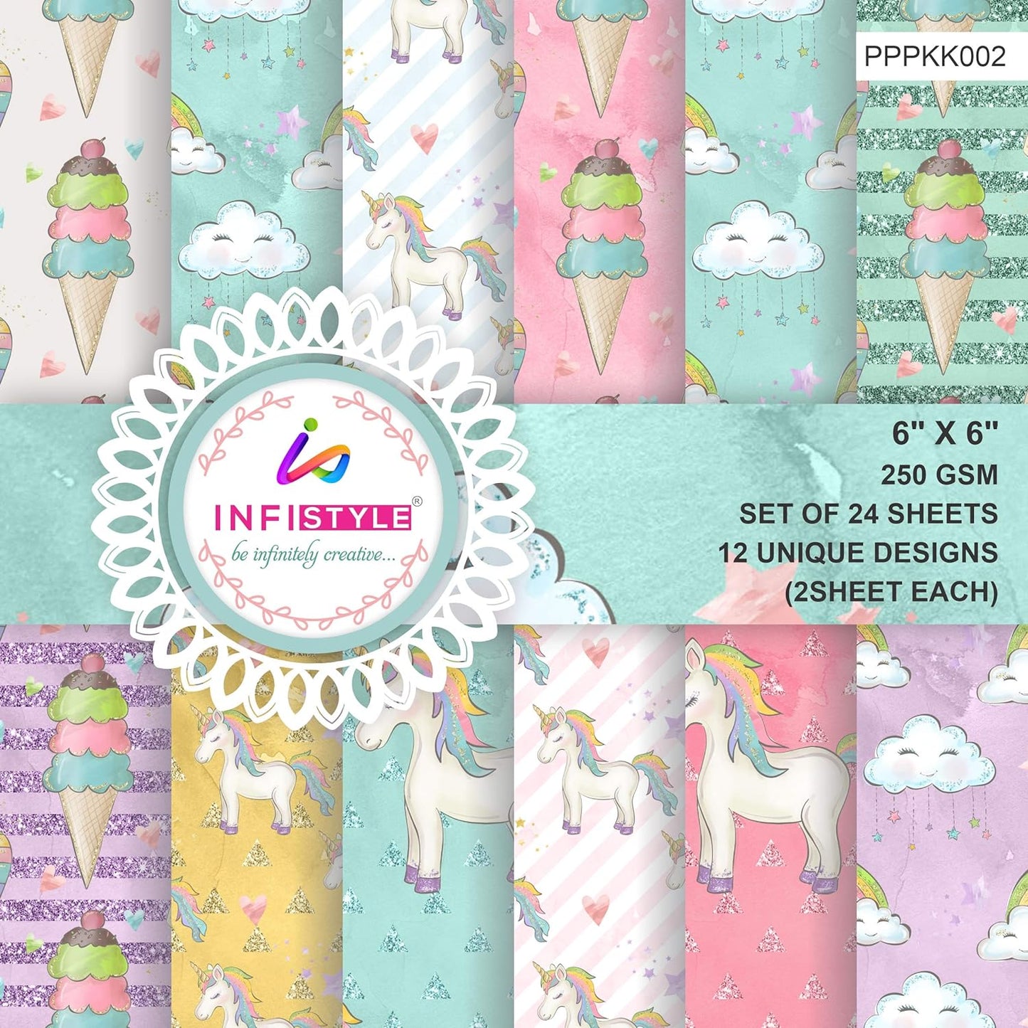 Unicorn Design Paper Sheets 250 GSM