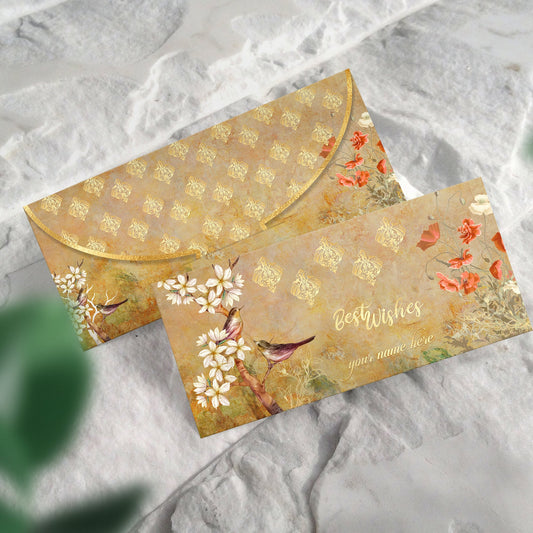 Golden Floral Shagun Envelope