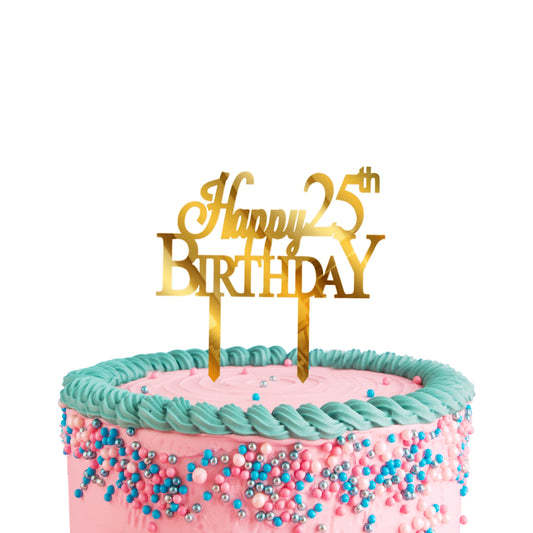 Happy 25th Birthday Acrylic Cake Toppers