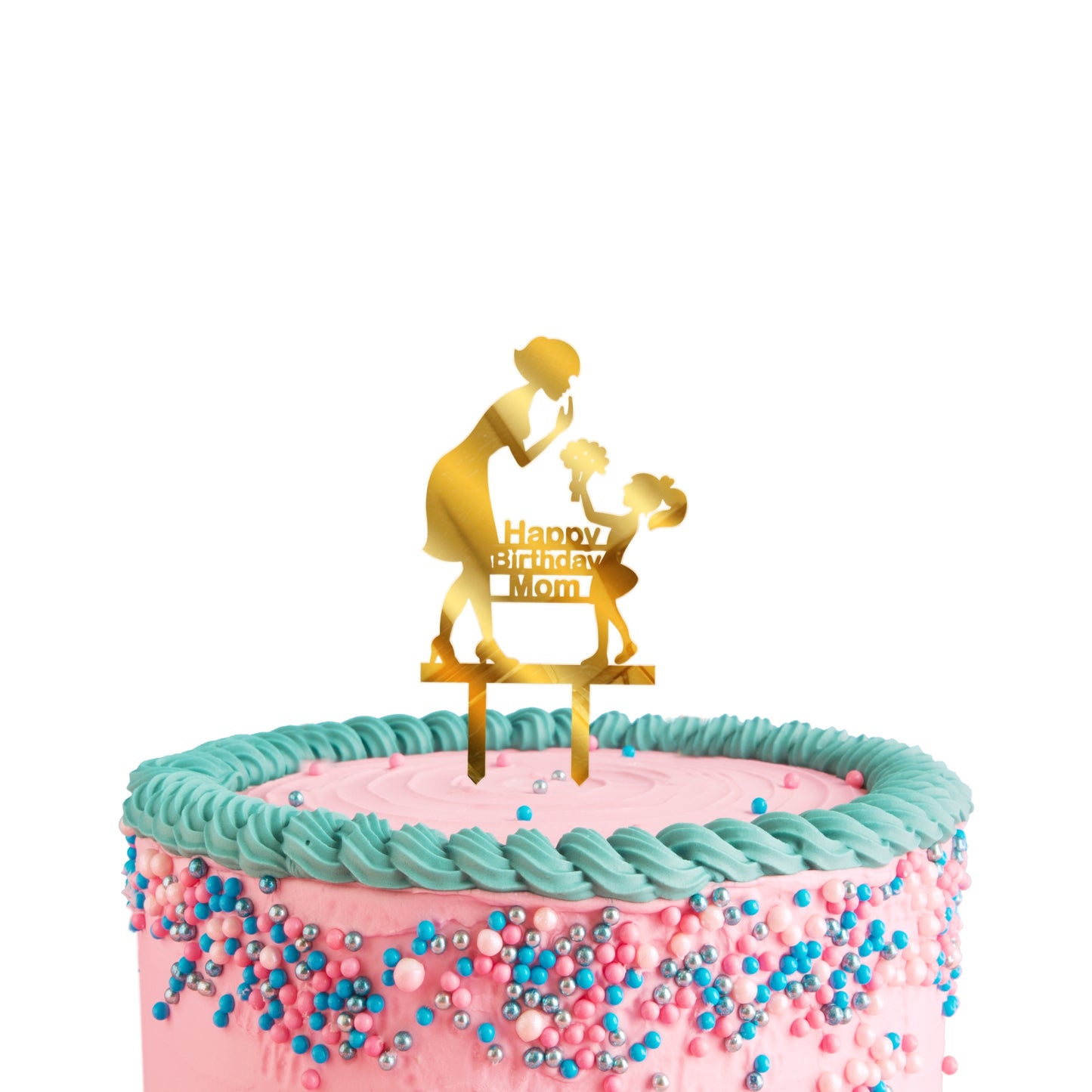Happy Birthday Mom Acrylic Cake Toppers