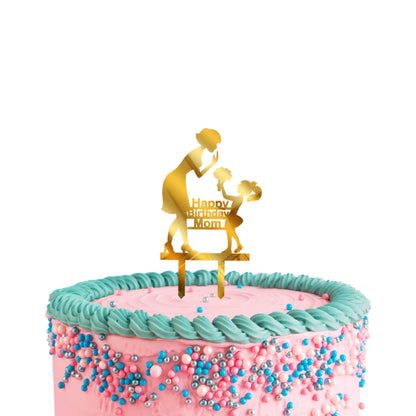 Happy Birthday Mom Acrylic Cake Toppers