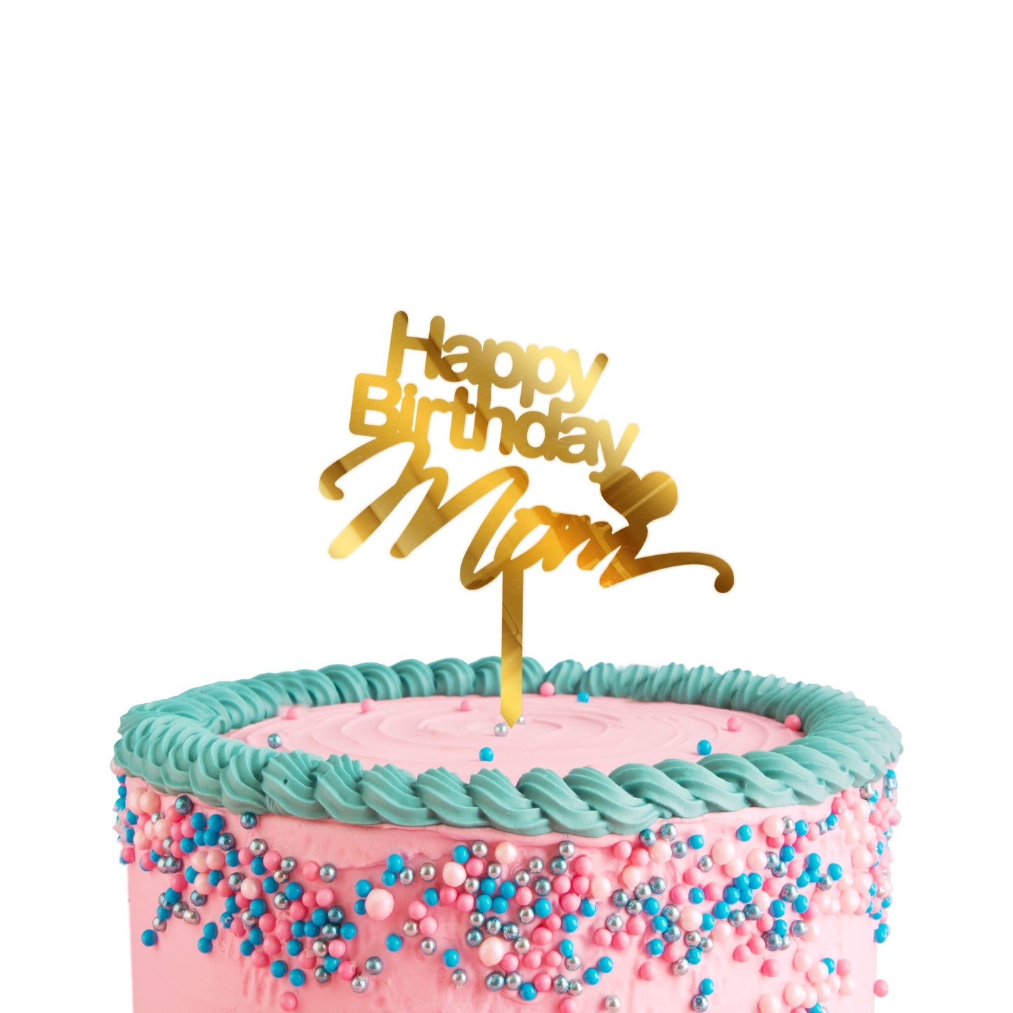 Happy Birthday Mom Acrylic Cake Toppers