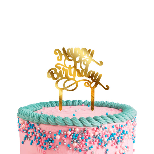 Gold Acrylic Birthday Cake Toppers