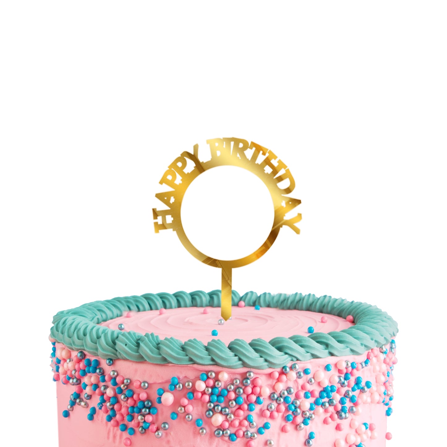 Happy Birthday Acrylic Golden Cake Toppers