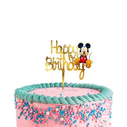 Mickey Mouse Cake Topper Gold Acrylic