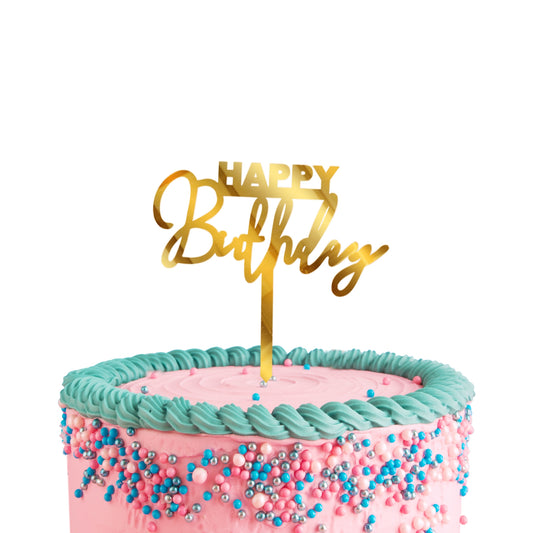 Acrylic Birthday Cake Toppers Gold