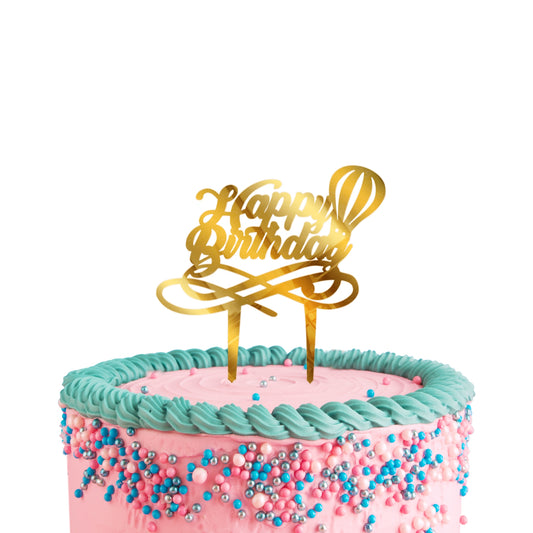 Golden Acrylic Birthday Cake Toppers