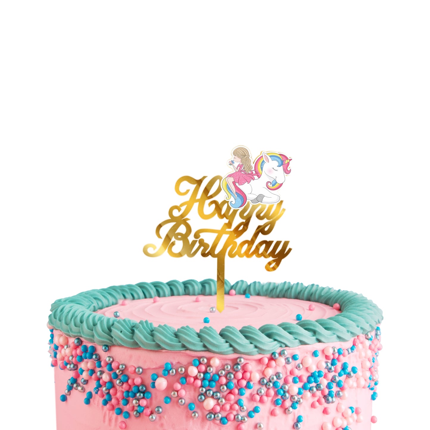 Cutipie Unicorn Cake Topper Gold Acrylic