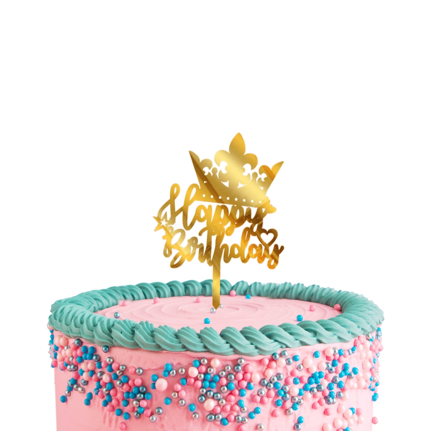 Happy Birthday Acrylic Cake Toppers Golden