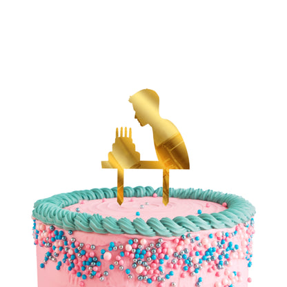 Happy Birthday Acrylic Cake Toppers Gold