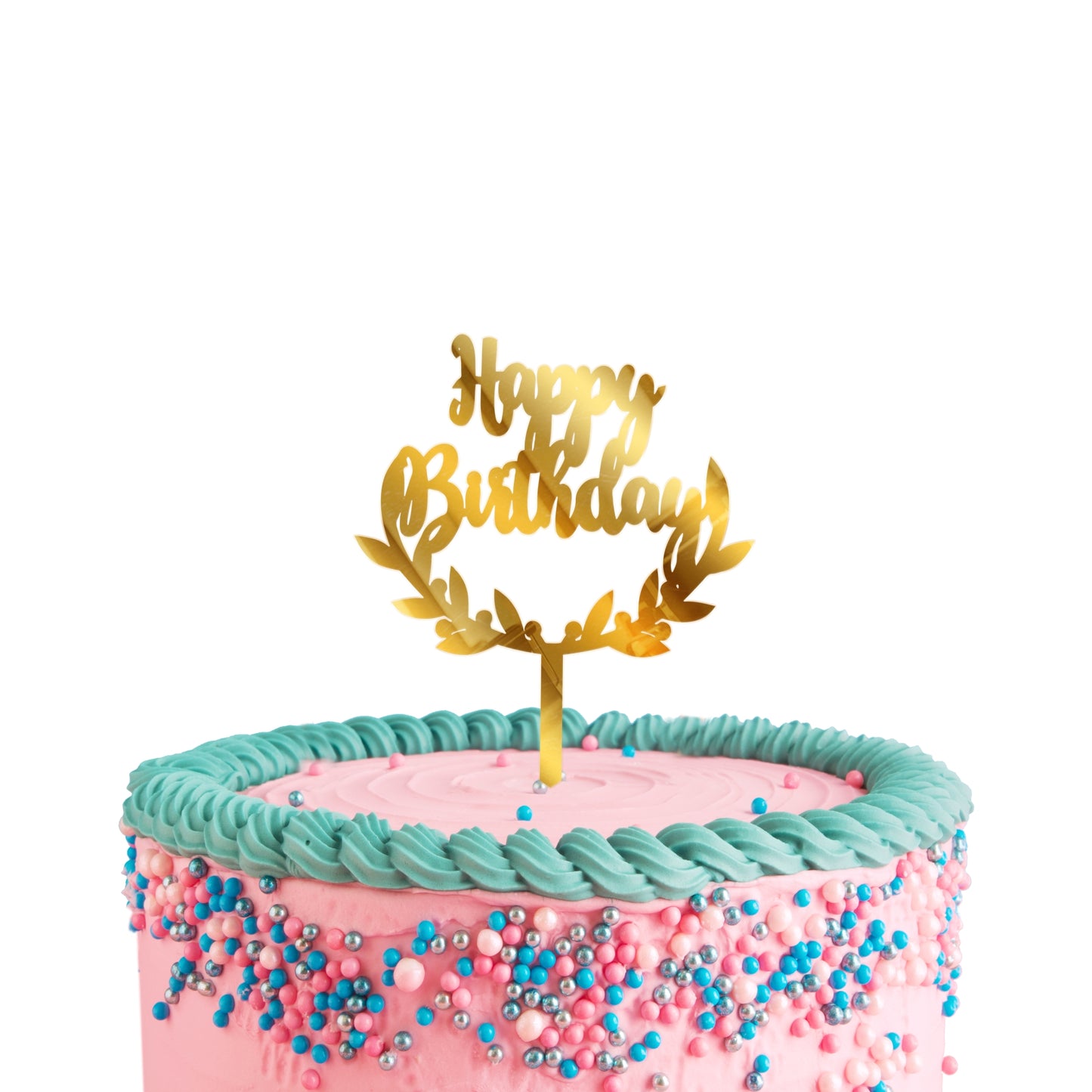 Birthday Cake Toppers Gold Acrylic